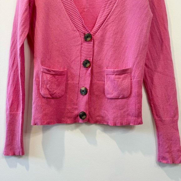 JCP Cashmere Blend Sweater Button Cardigan / Pink / S - Picture 4 of 8